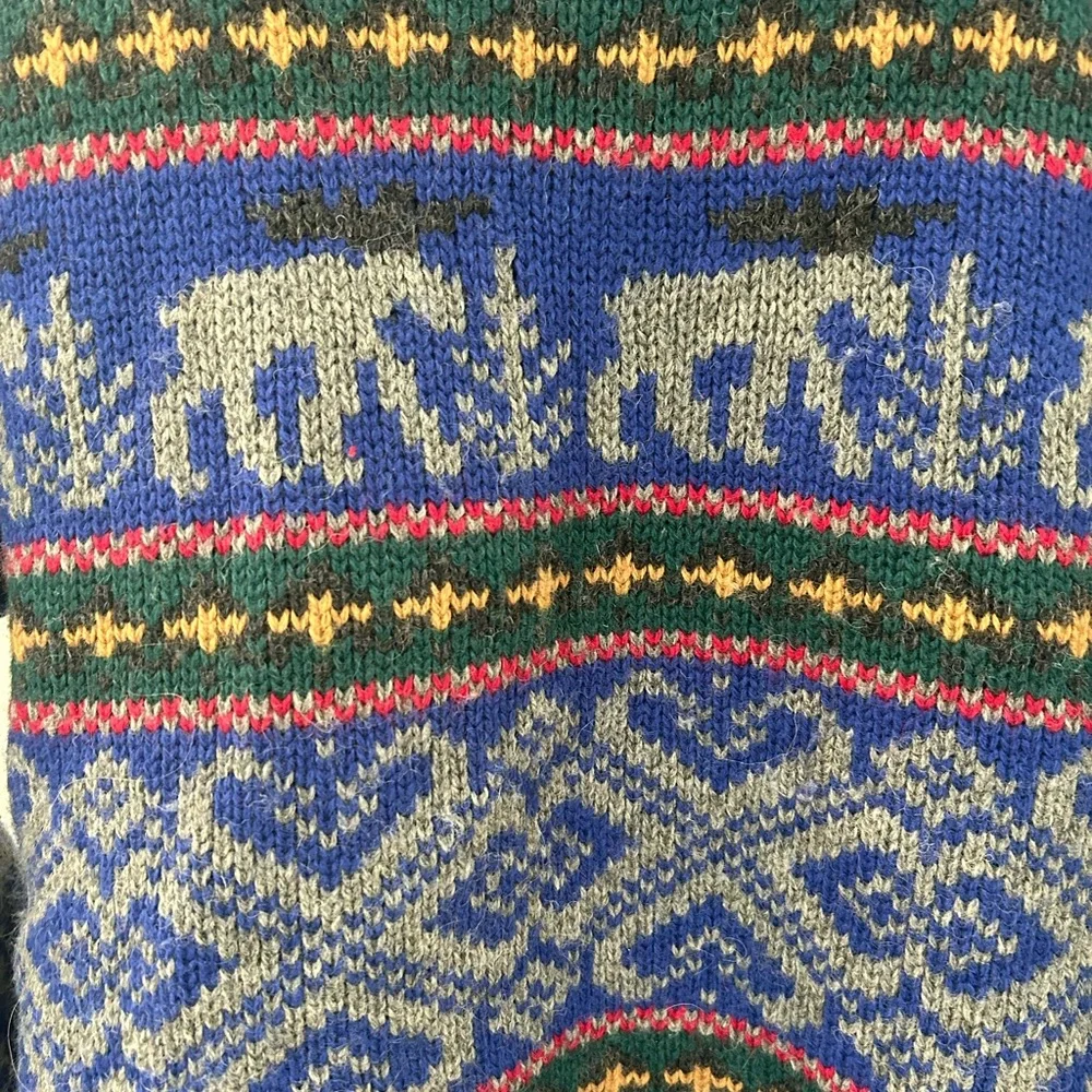 Eddie Bauer 1992 Blue Patterned Men's Sweater